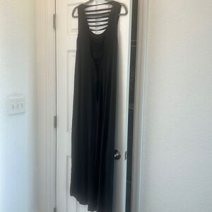 Gypsy Junkies - Black Cover Up Dress - Ripped Back - Long Maxi Dress